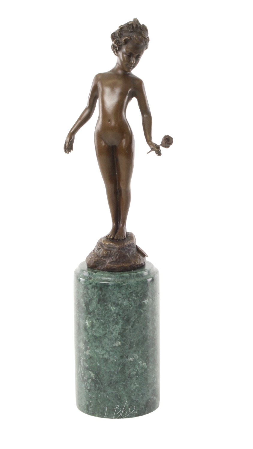 Bronzefigur Mädchen ROSE auf Steinsockel