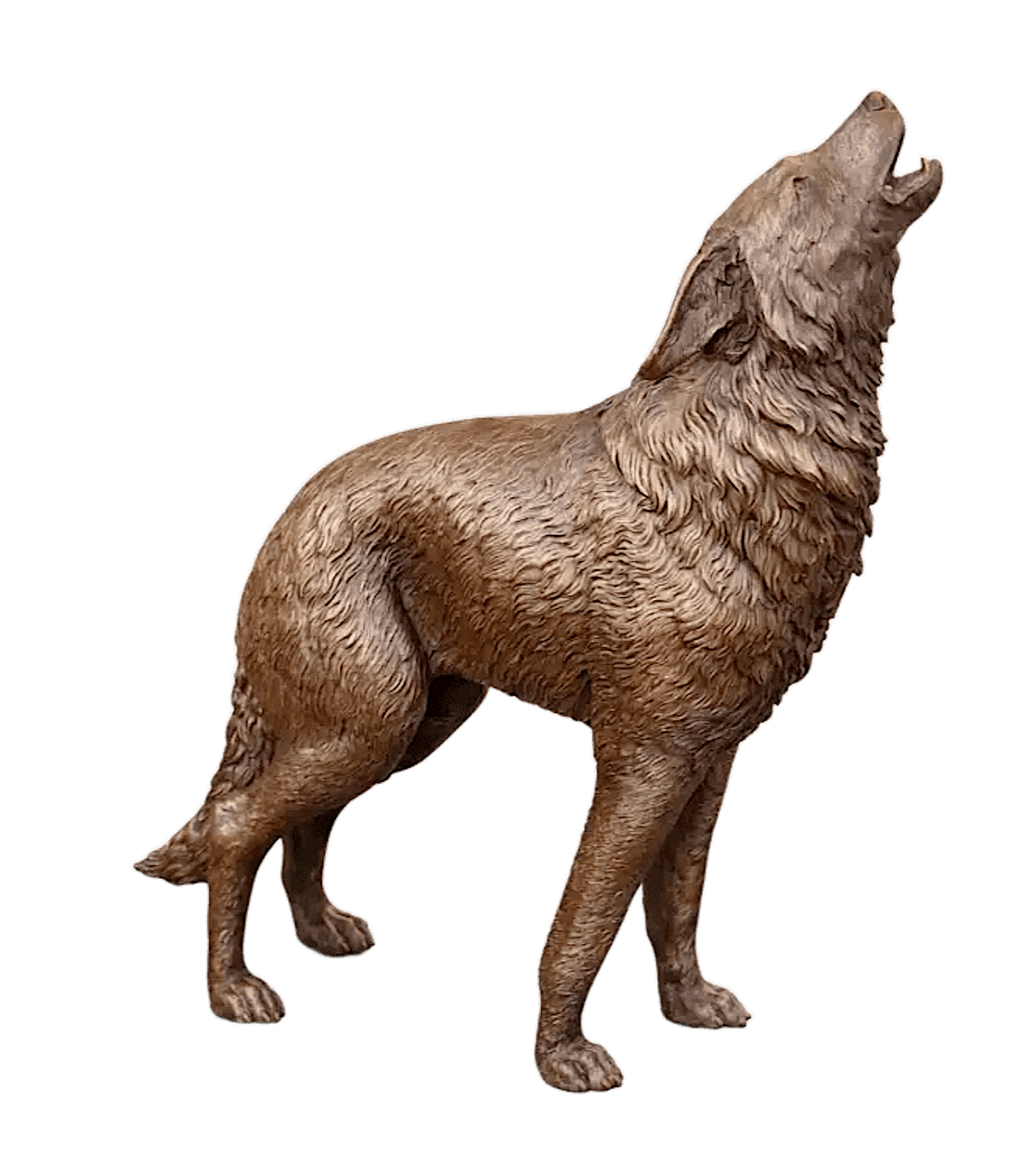 Bronzefigur HEULENDER WOLF, 90 cm