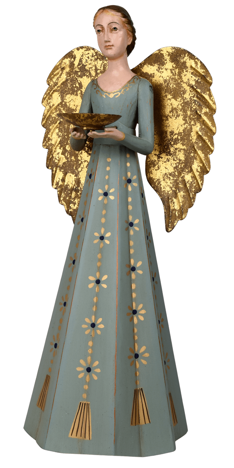 NOSTALGISCHE ENGEL, 36 cm, mit Teelichthalter