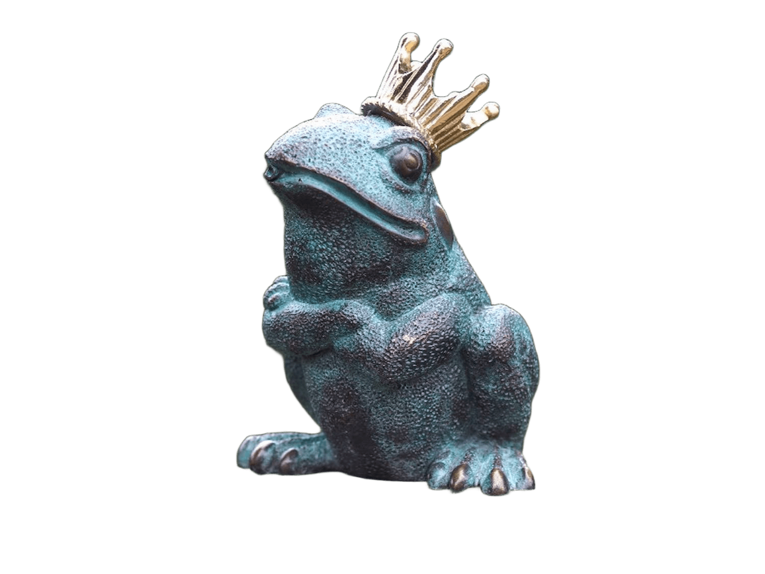 Bronzewasserspeier Froschkönig OSCAR, 20 cm