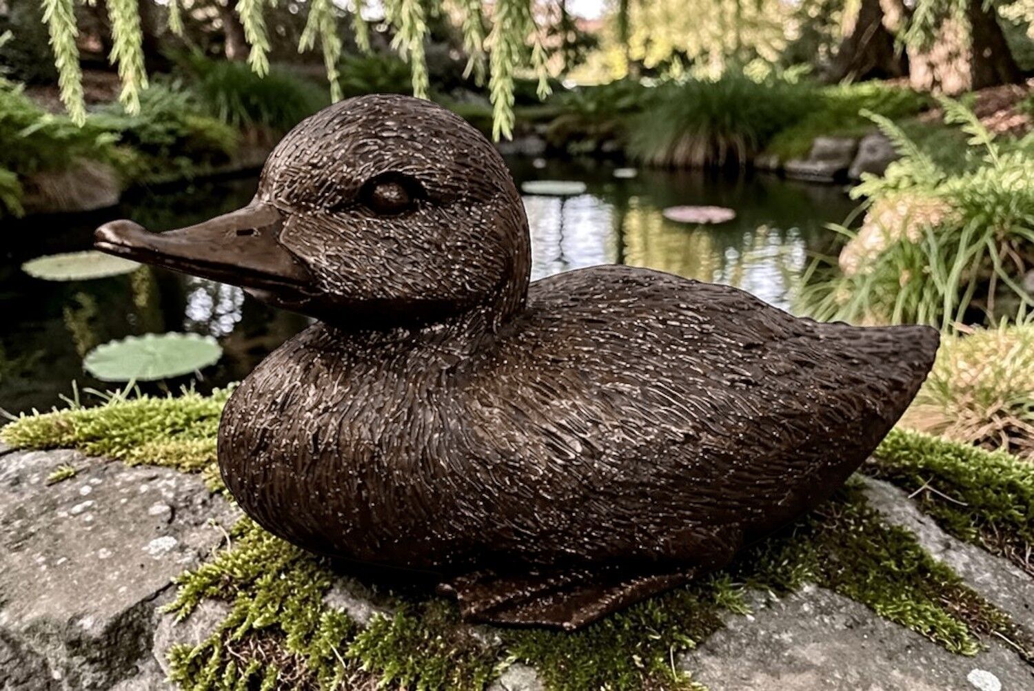 Bronzefigur Vogel Ente KÜKEN COOKIE, 17 cm