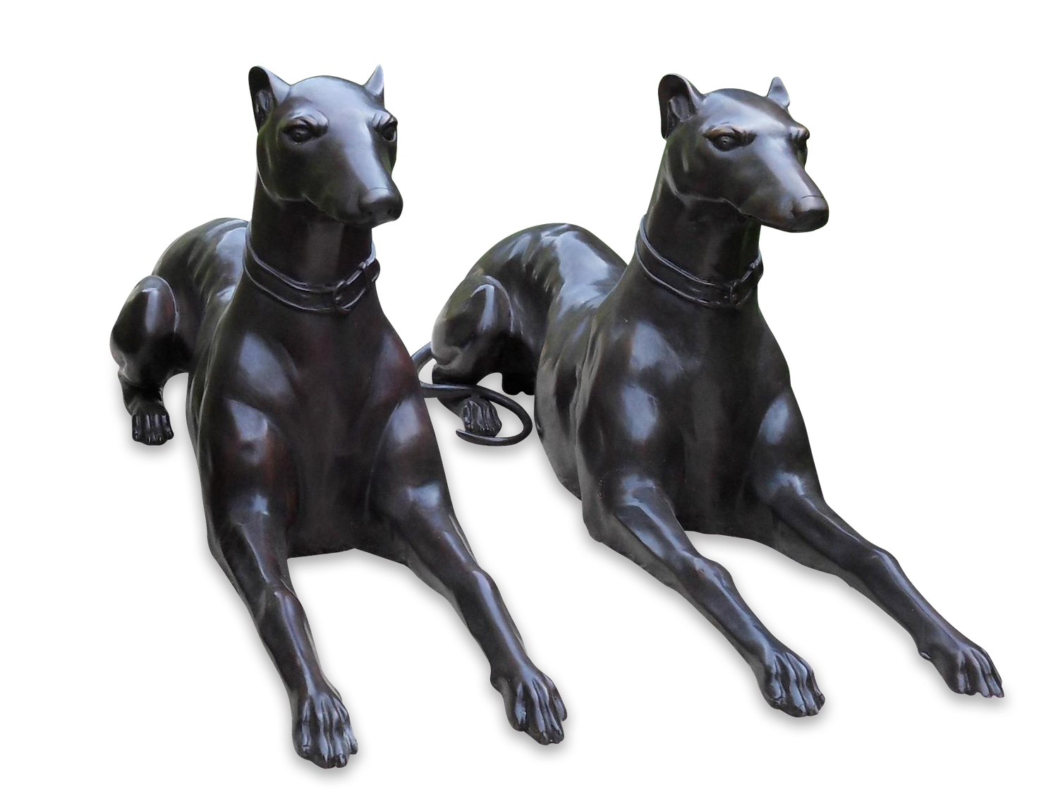 Bronzefigur Hund Windhunde WINDSPIEL I + II (Paar)