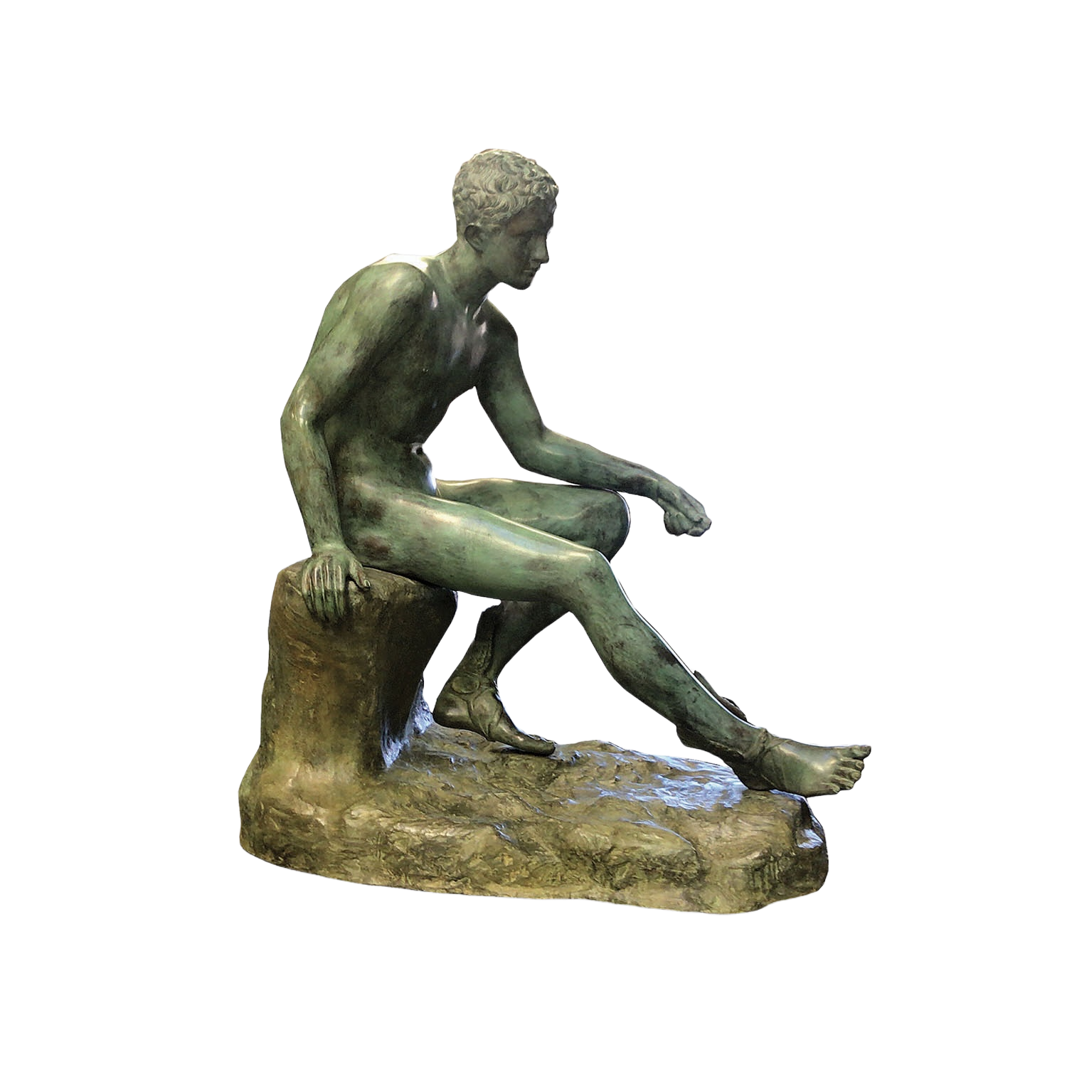 Bronzefigur SITZENDER HERMES / MERKUR aus Herculaneum