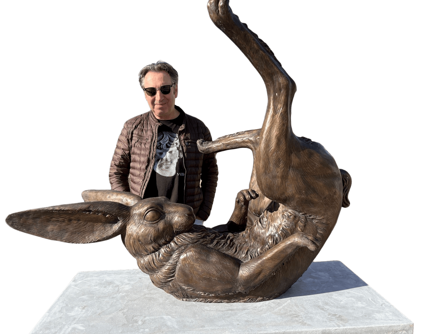 Bronzefigur Hase OSWIN, 130 cm