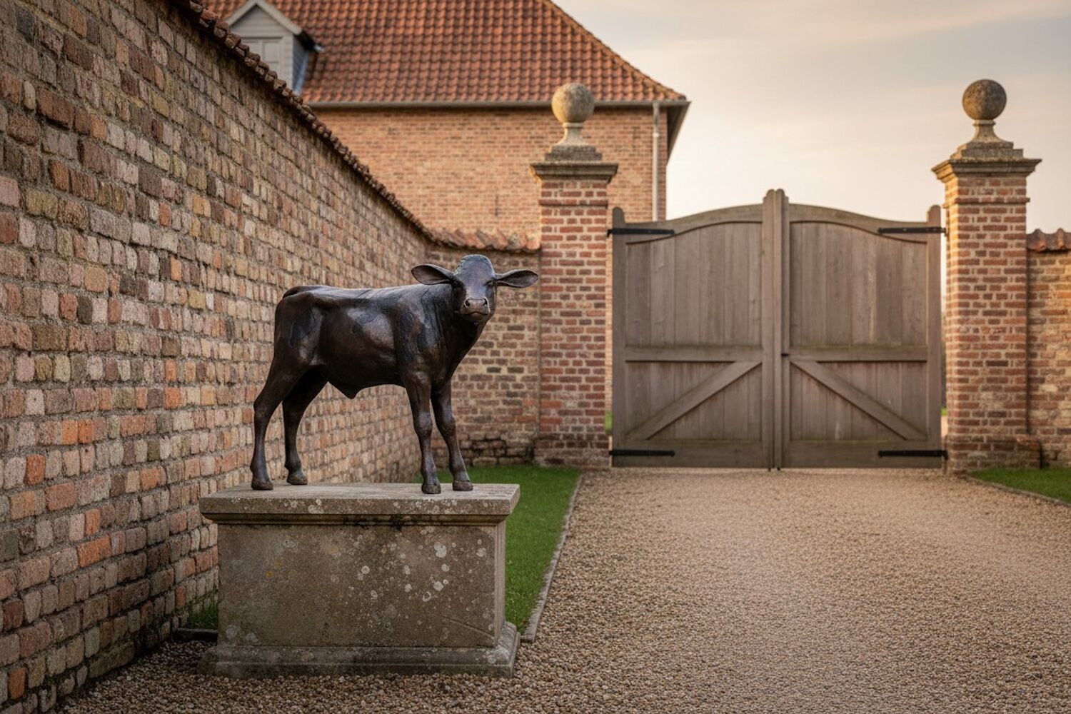 Bronzefigur Rind Kalb ALFONSO, 132 cm