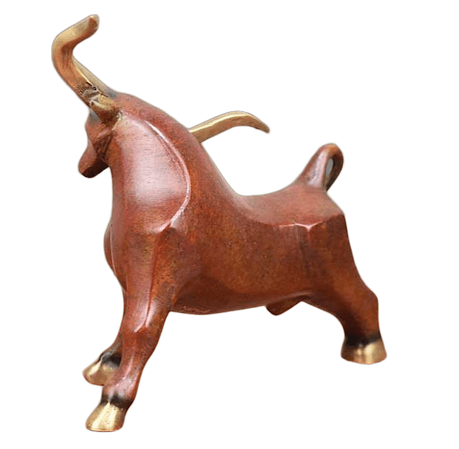 Bronzefigur Rind Stier Bulle LONGHORN, 21 cm