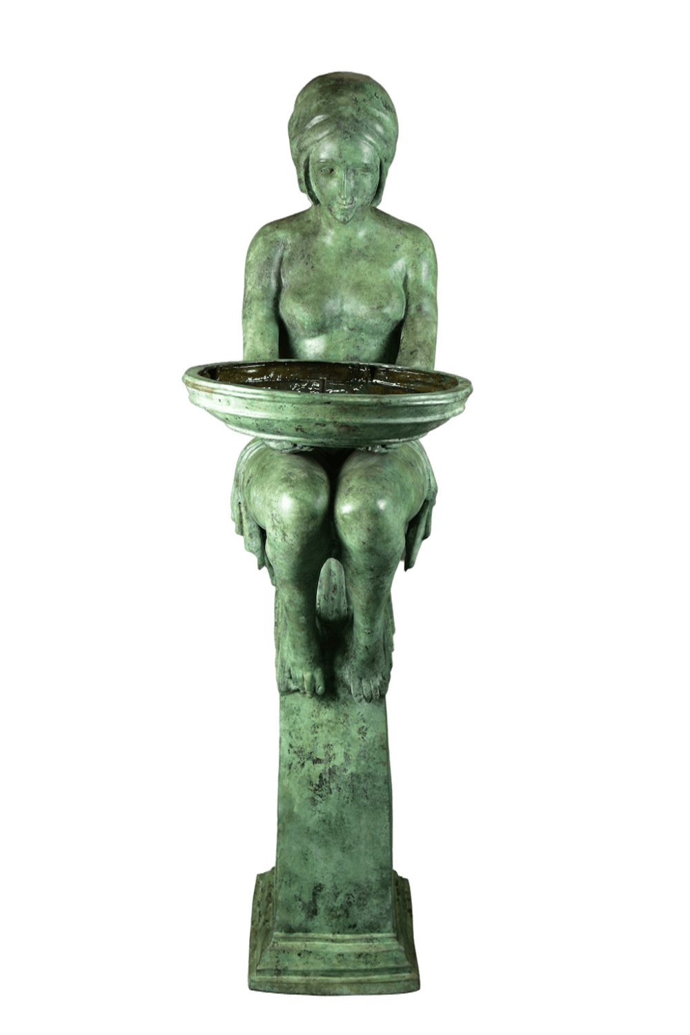 Bronzefigur CRYSTAL, 153 cm, Vogeltränke