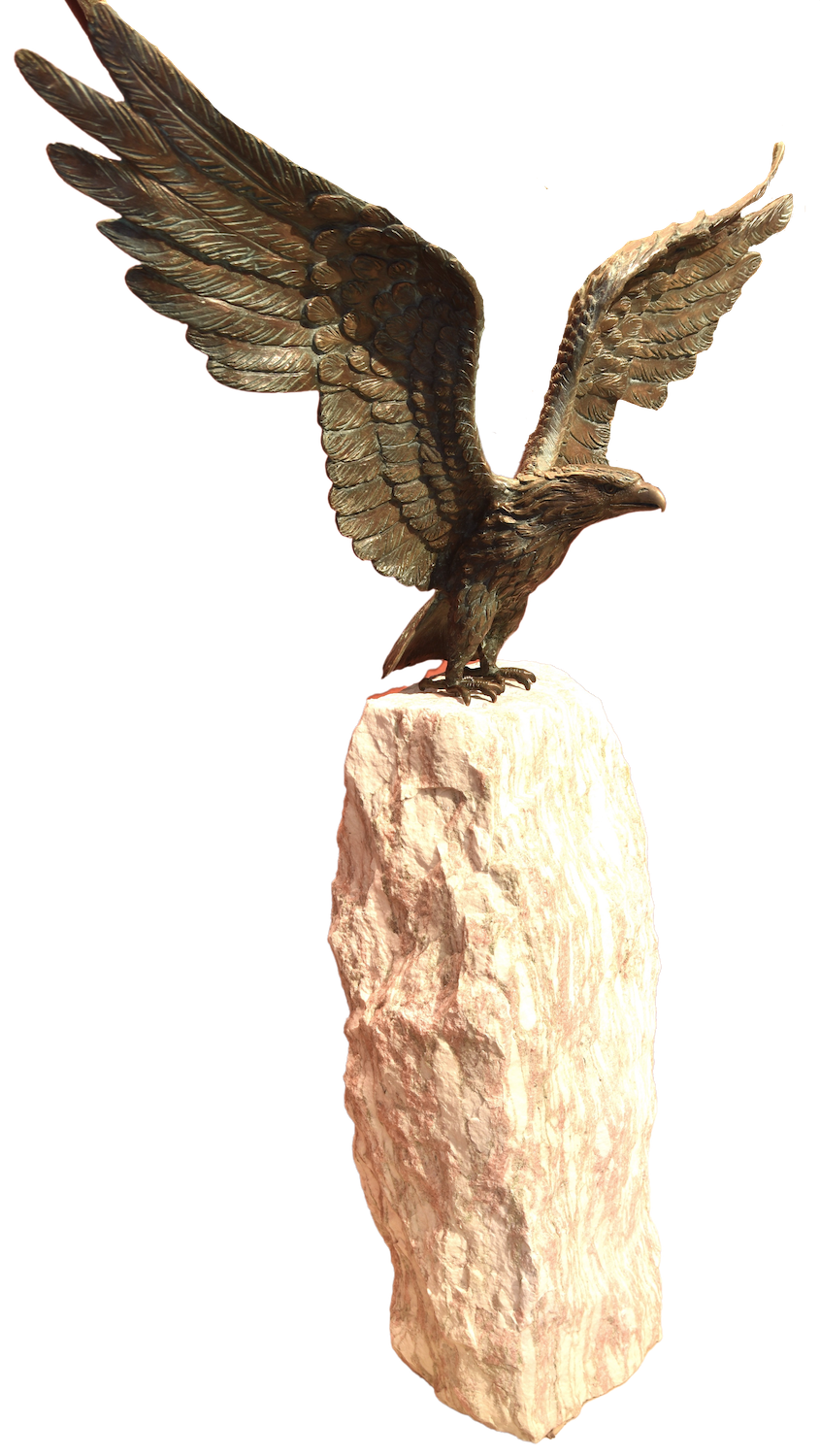 Bronzefigur Vogel SEEADLER mit Marmorsäule