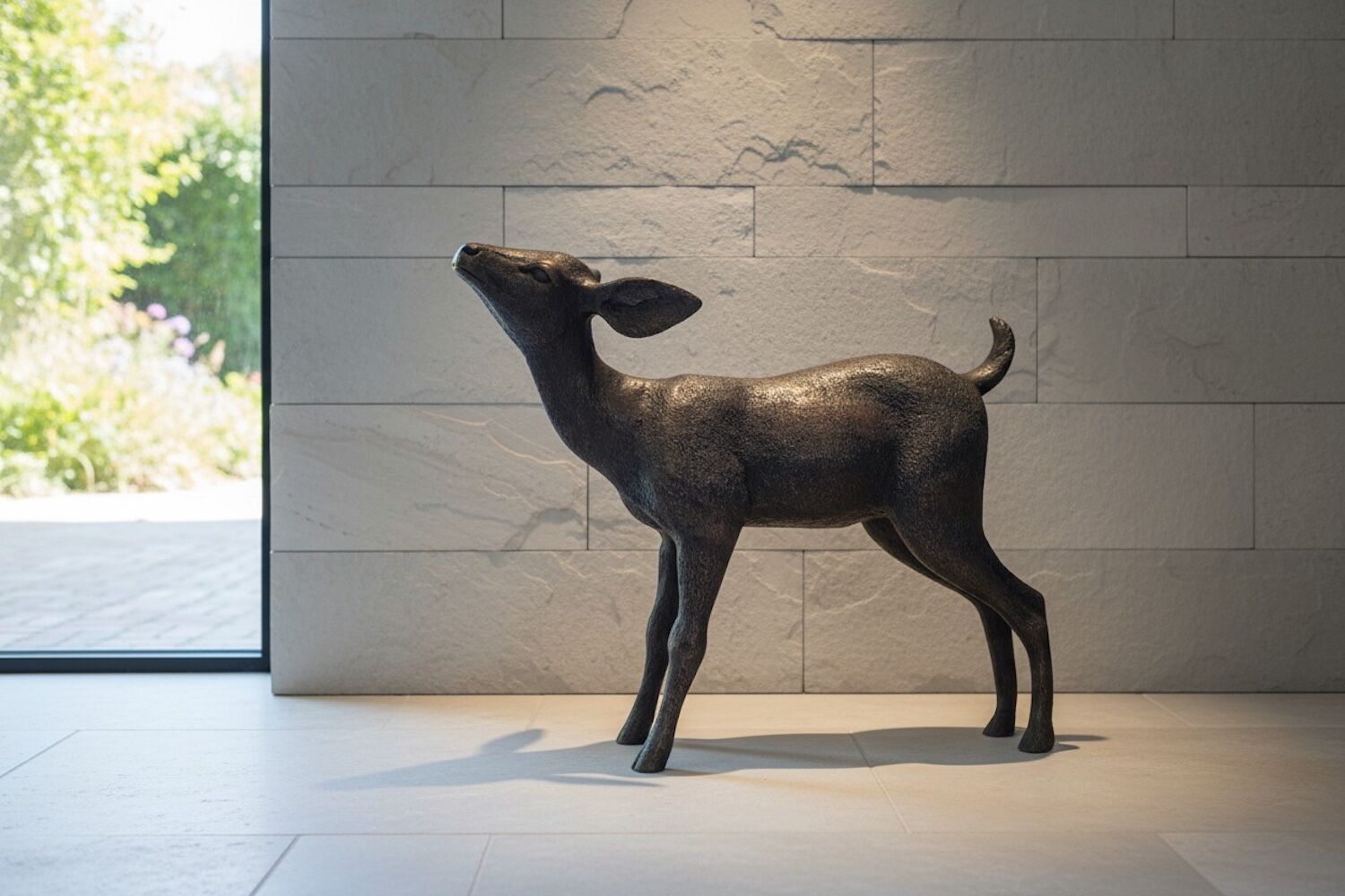Bronzefigur Rehkitz BAMBI, 79 cm