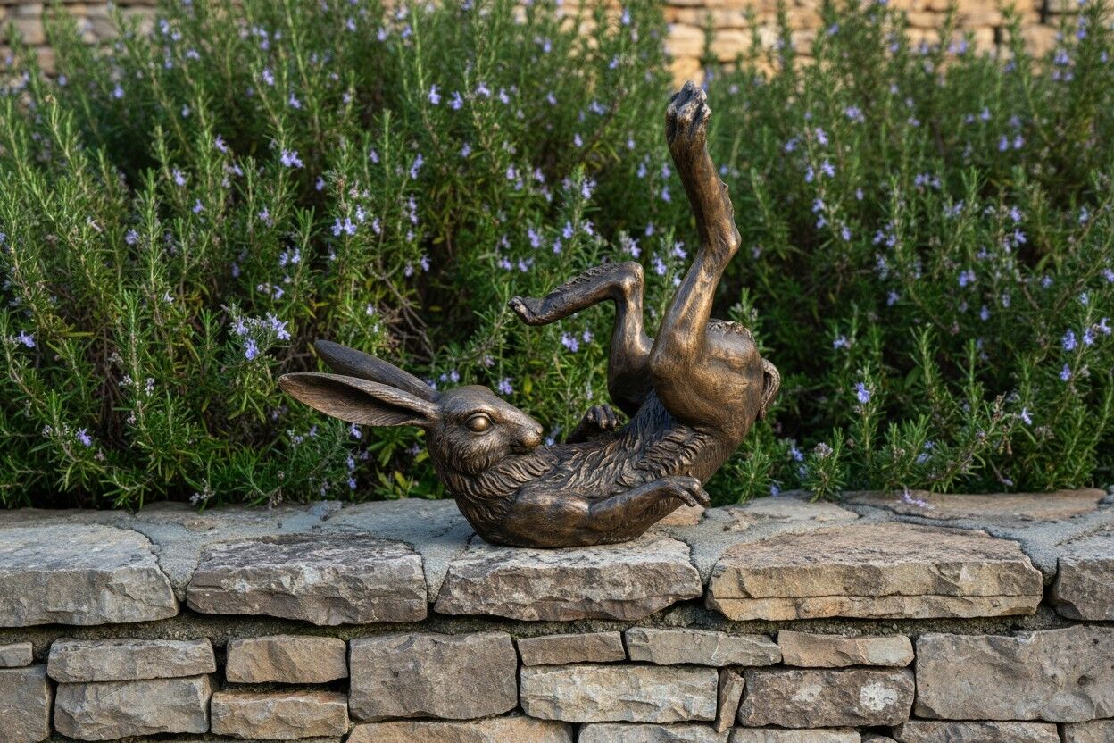 Bronzefigur Hase OSWIN, 45 cm