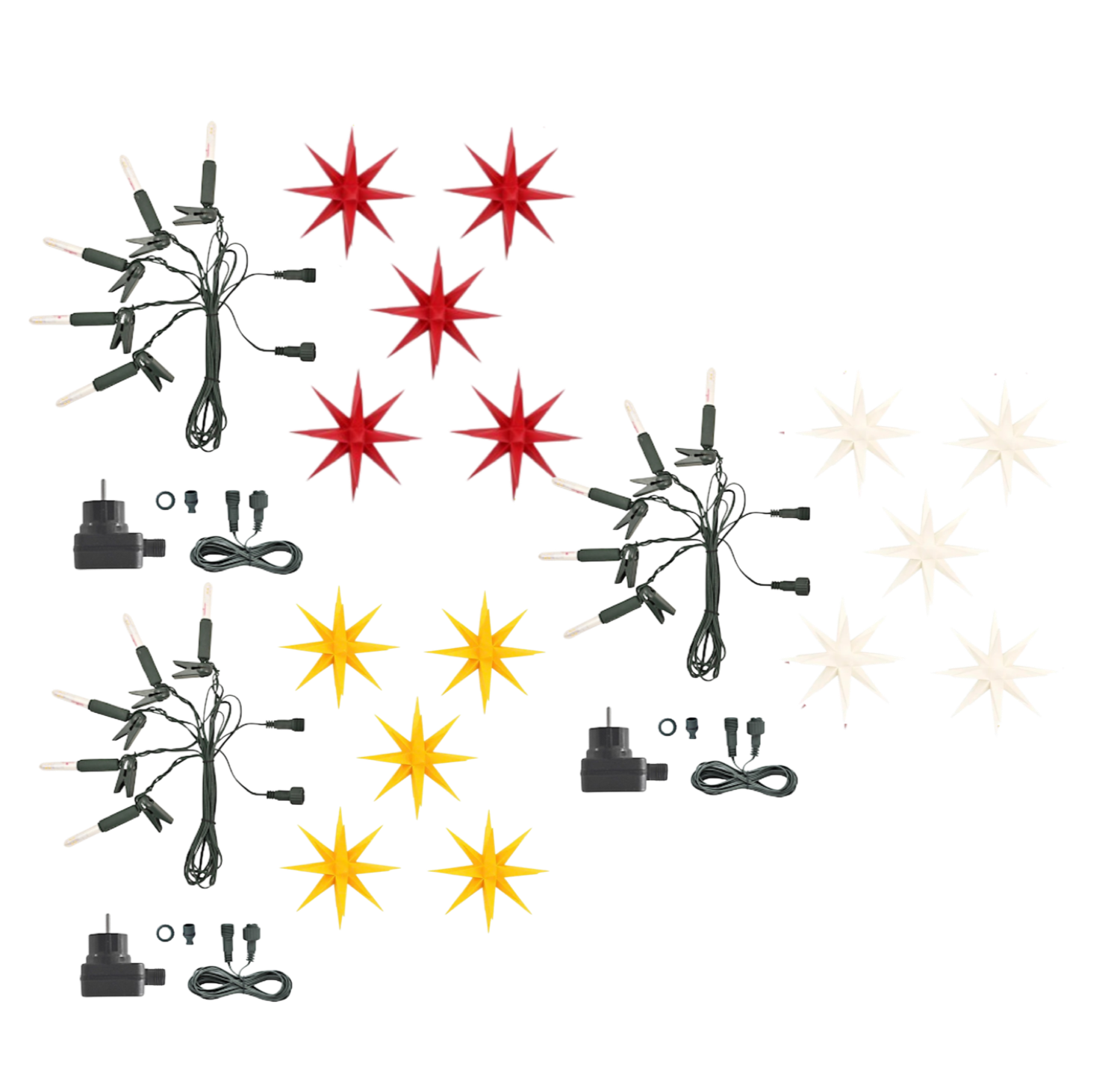 Original HERRNHUTER KURZKZETTE, 5 Sterne A1s, ø 13 cm, LED