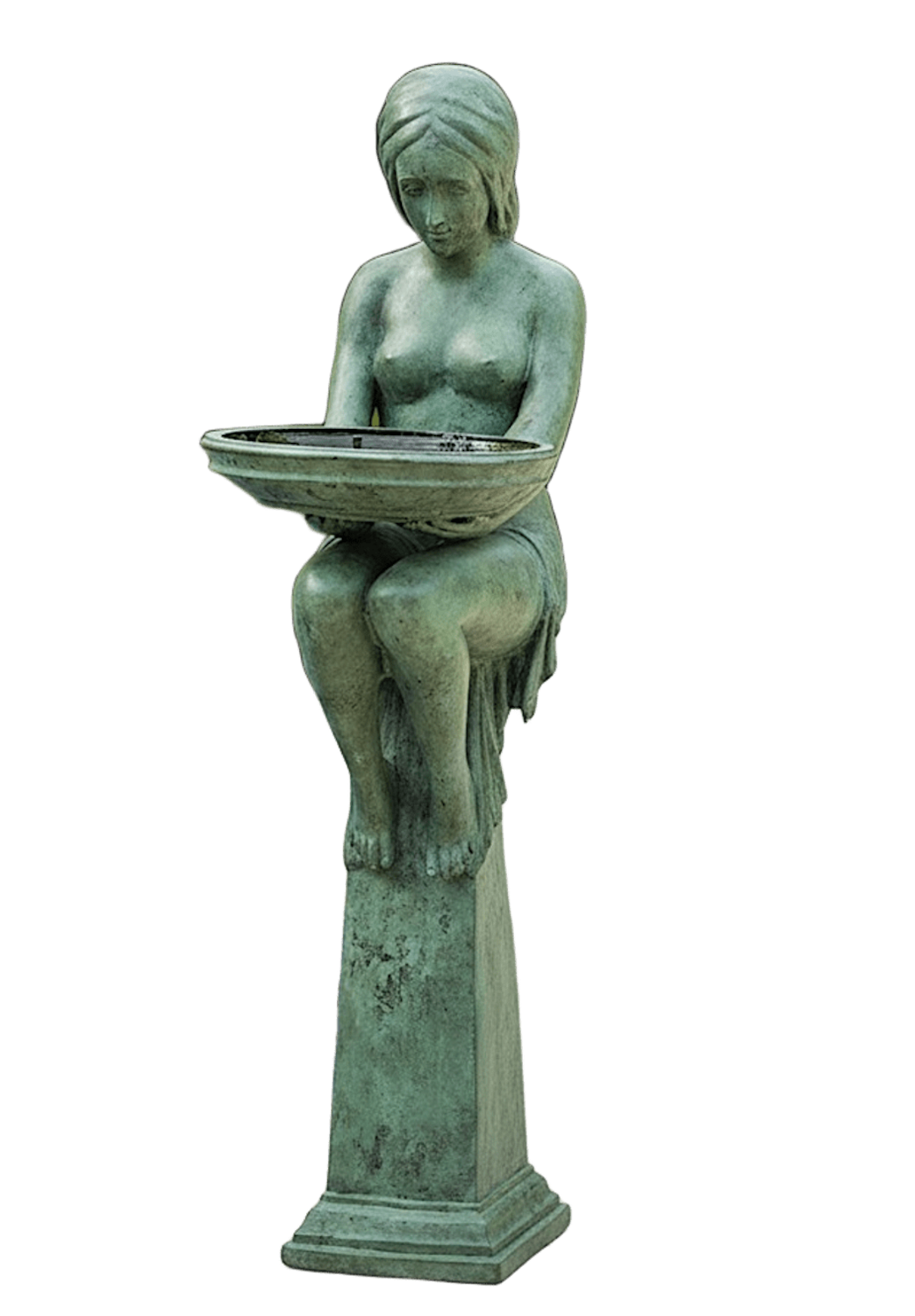 Bronzefigur CRYSTAL, 153 cm, Vogeltränke