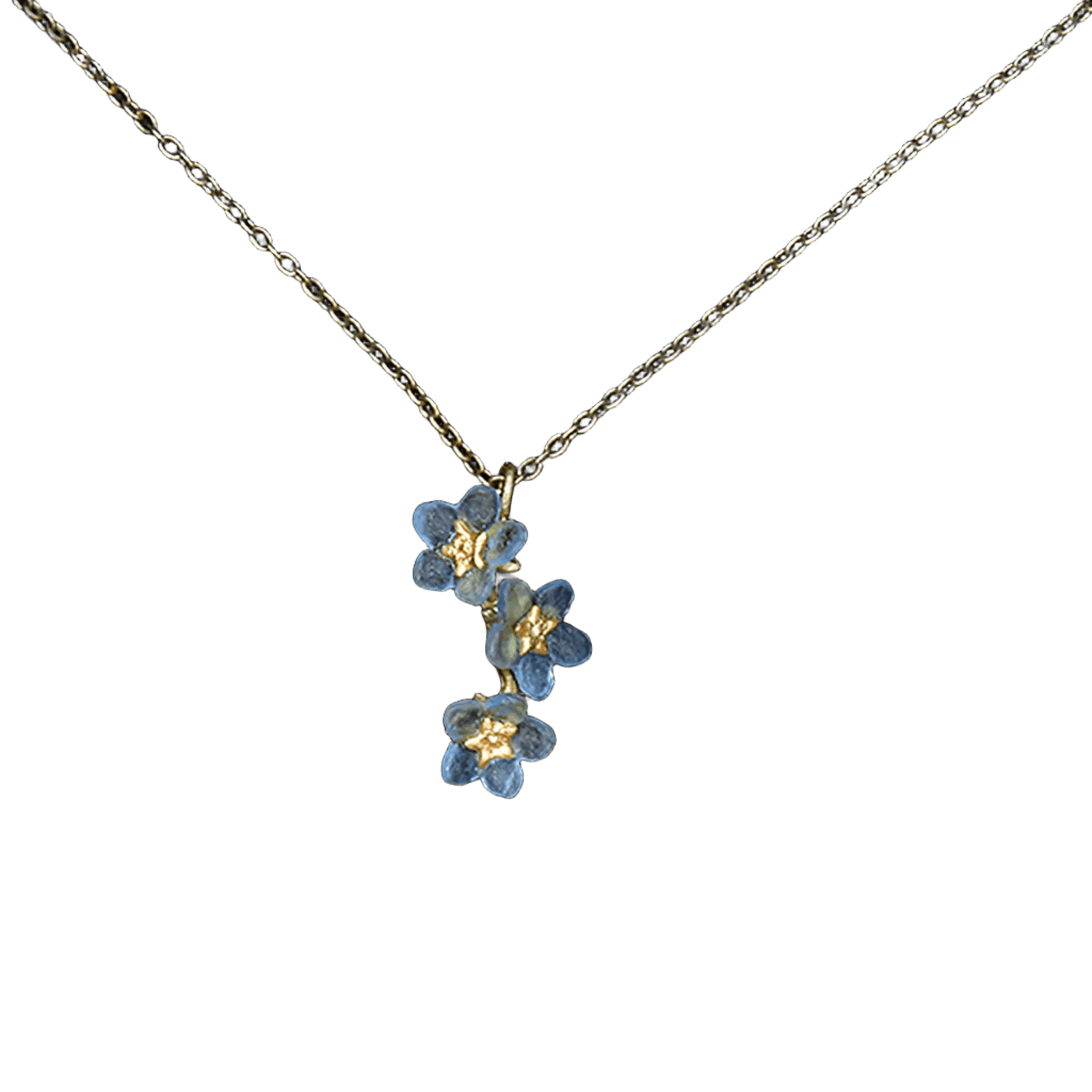 Bronzeschmuck VERGISSMEINNICHT 3 BLÜTEN Kette