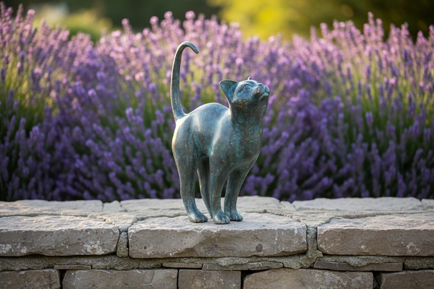 Bronzefigur Katze Kater LEONID, 31 cm
