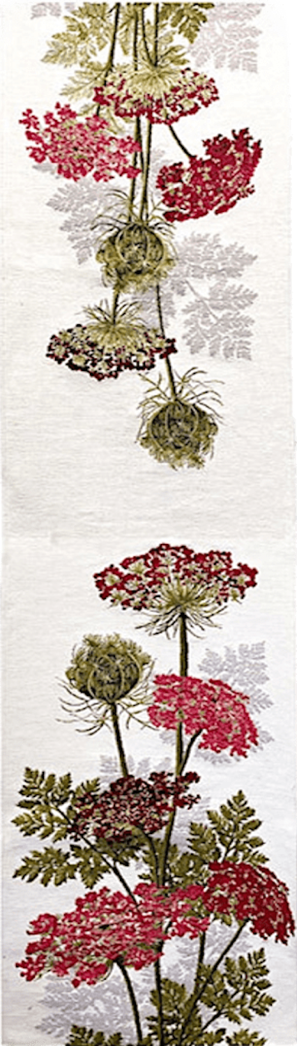 Gobelintischläufer Lutex WILDE MÖHRE hell/rote Blüten, 178 x 48 cm