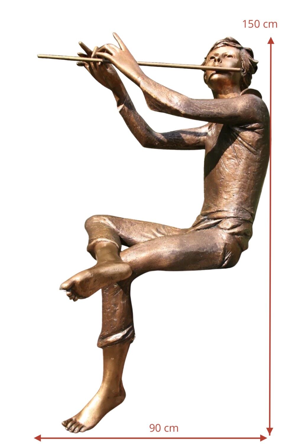 Bronzefigur FLÖTENSPIELER (von Rinaldo Bigi)
