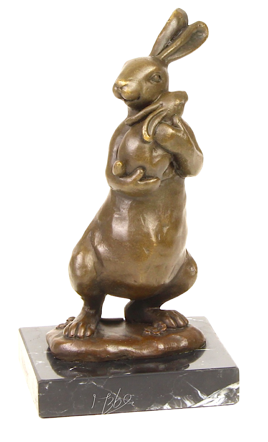 Bronzefigur HASENMUTTER MIT KIND