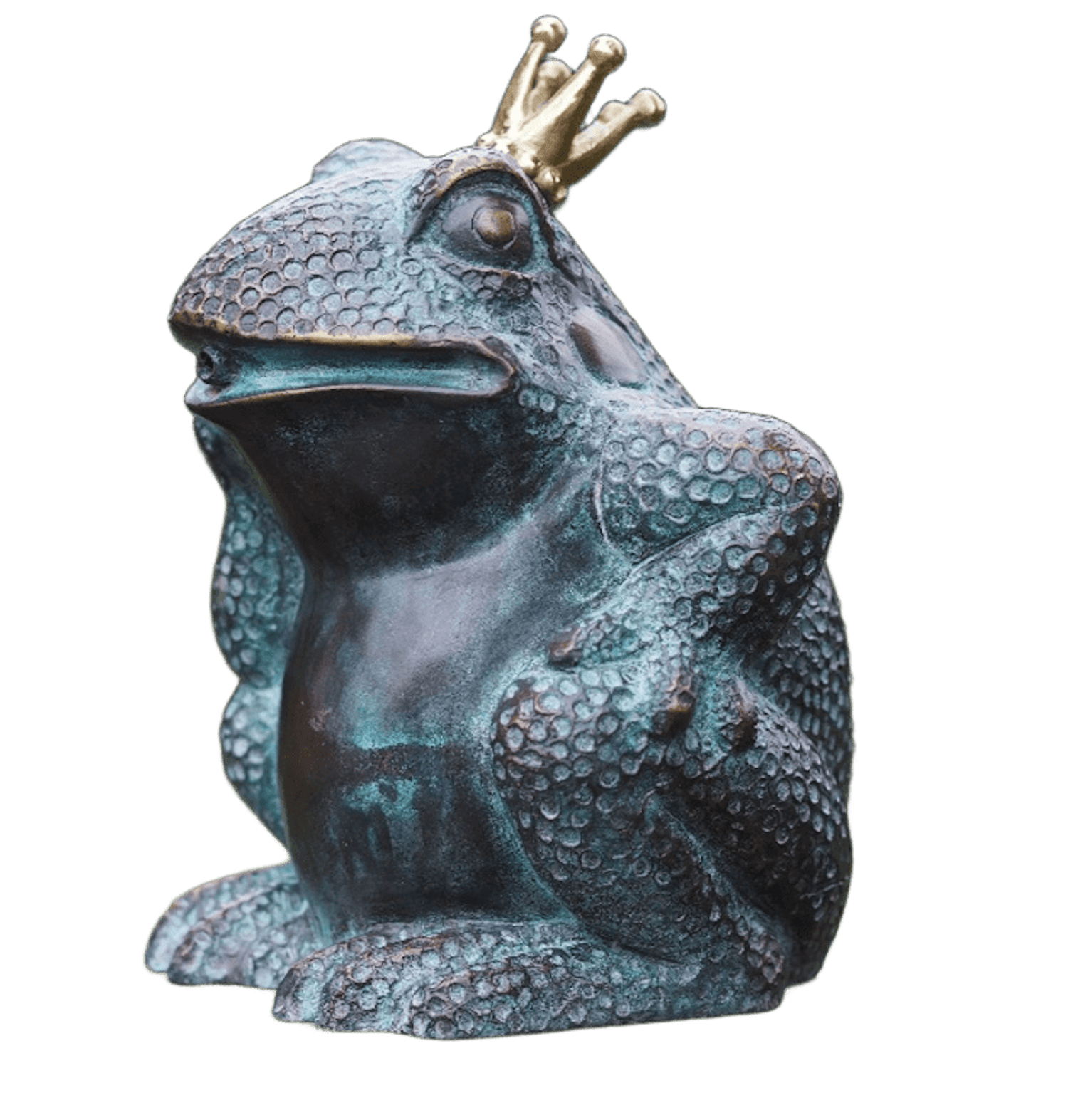 Bronzewasserspeier Froschkönig WALTER, 17 cm