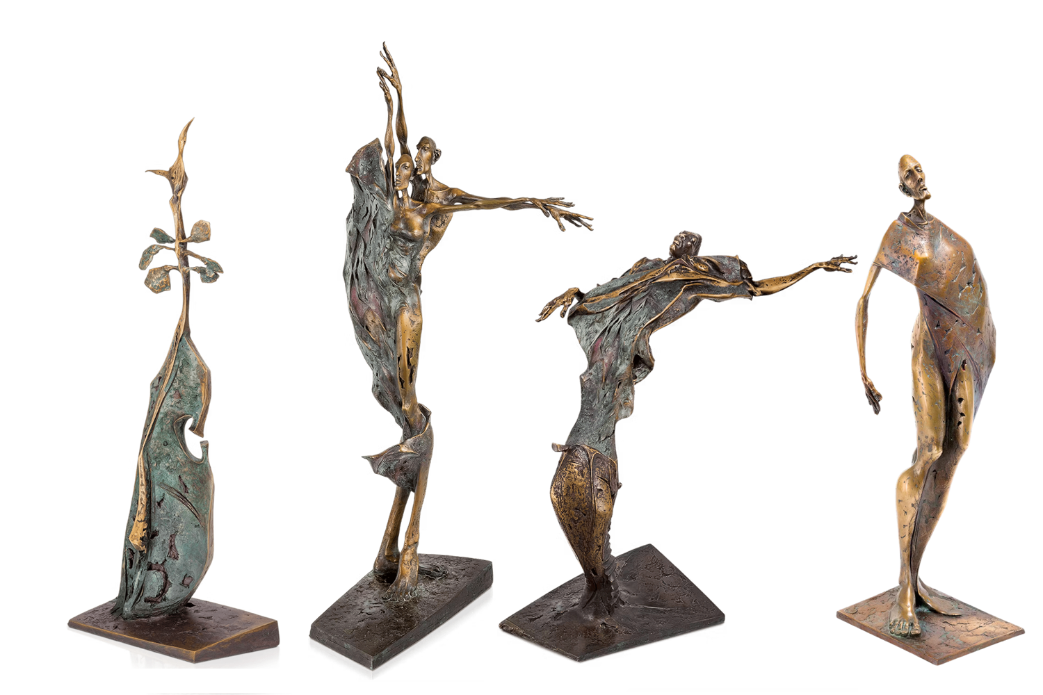 Bronzefiguren SET FRÜHLING SOMMER HERBST WINTER (von Woytek)