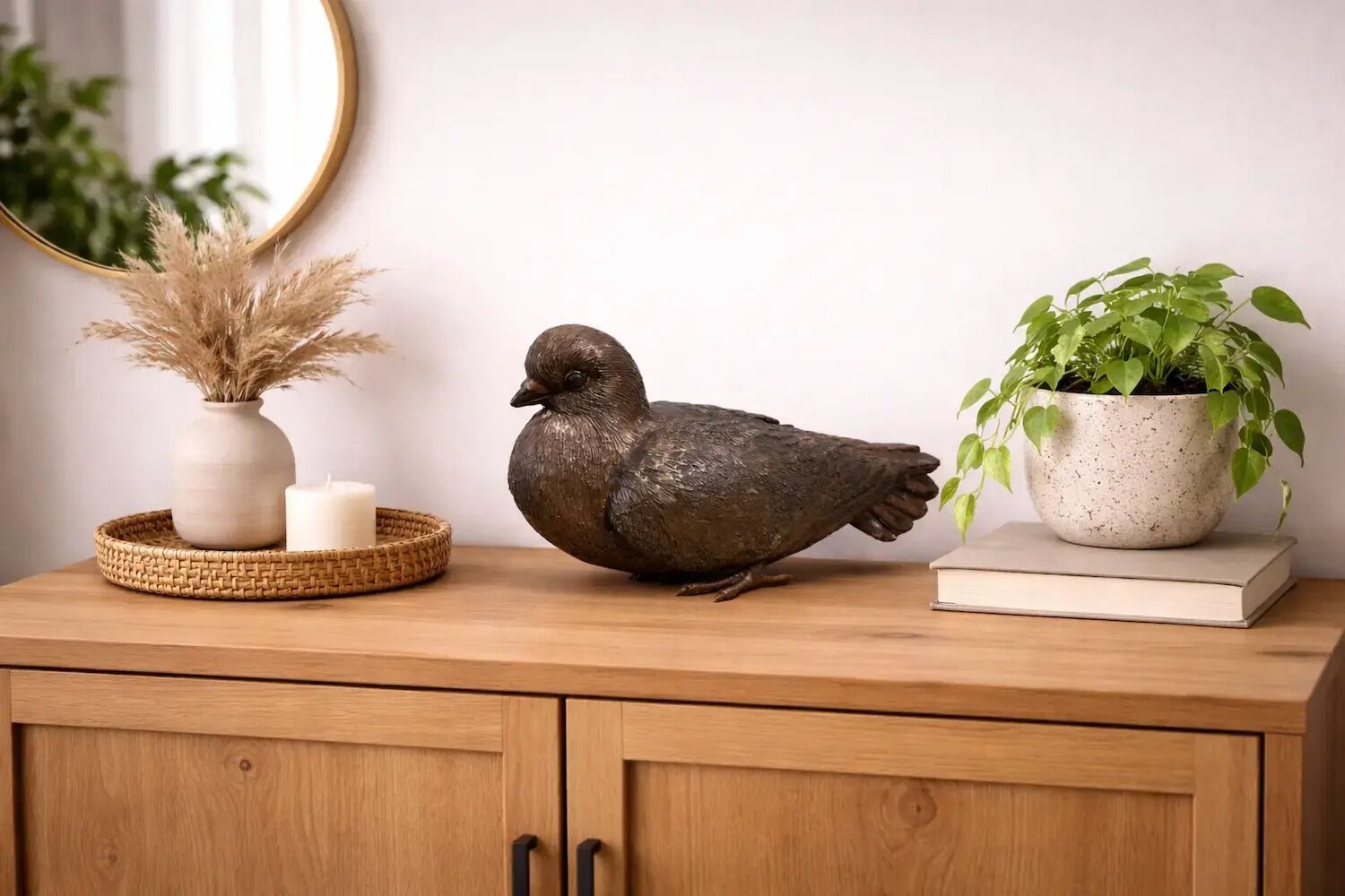 Bronzefigur Vogel Taube THEA