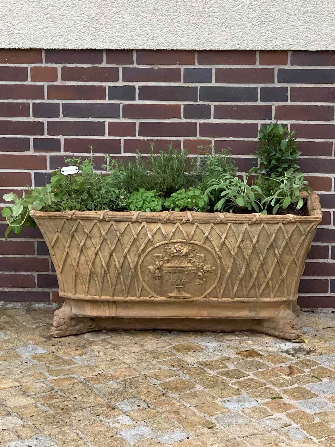 Falkensee b. Berlin: Pflanzgefäß BLUMENWANNE, genutzt als Kräuter-Hochbeet  Falkensee b. Berlin: Pflanzgefäß BLUMENWANNE, genutzt als Kräuter-Hochbeet