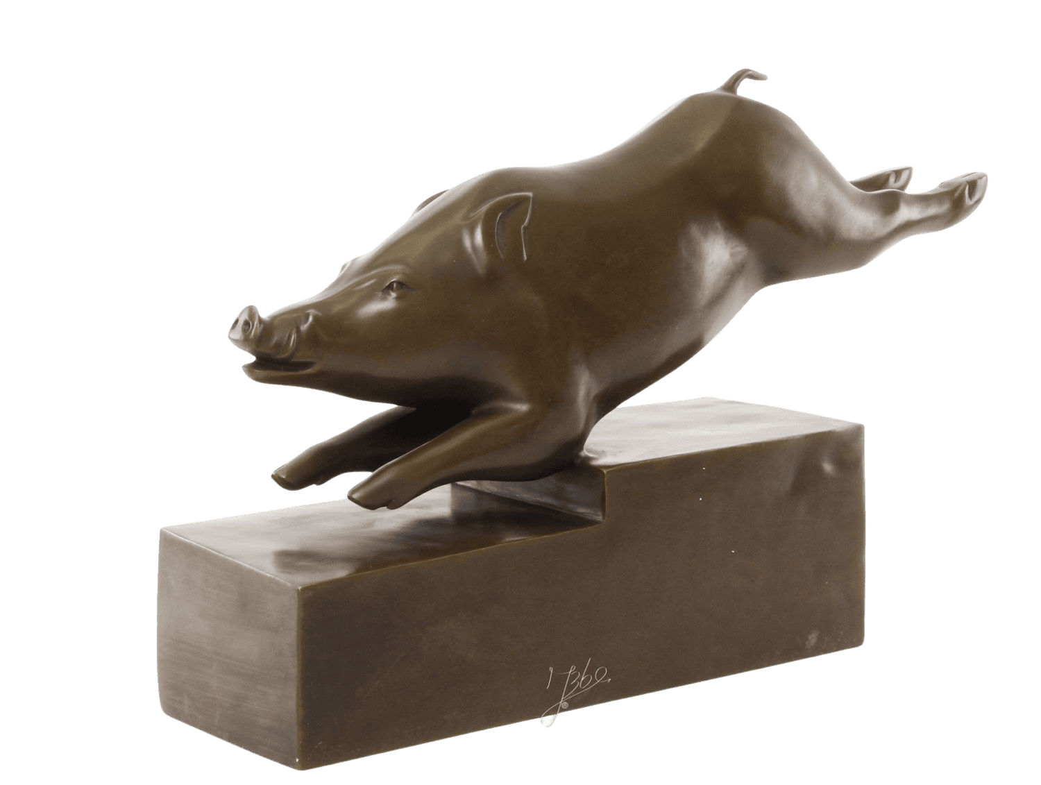 Bronzefigur Schwein SCHWEINS GALOPP, 35 cm