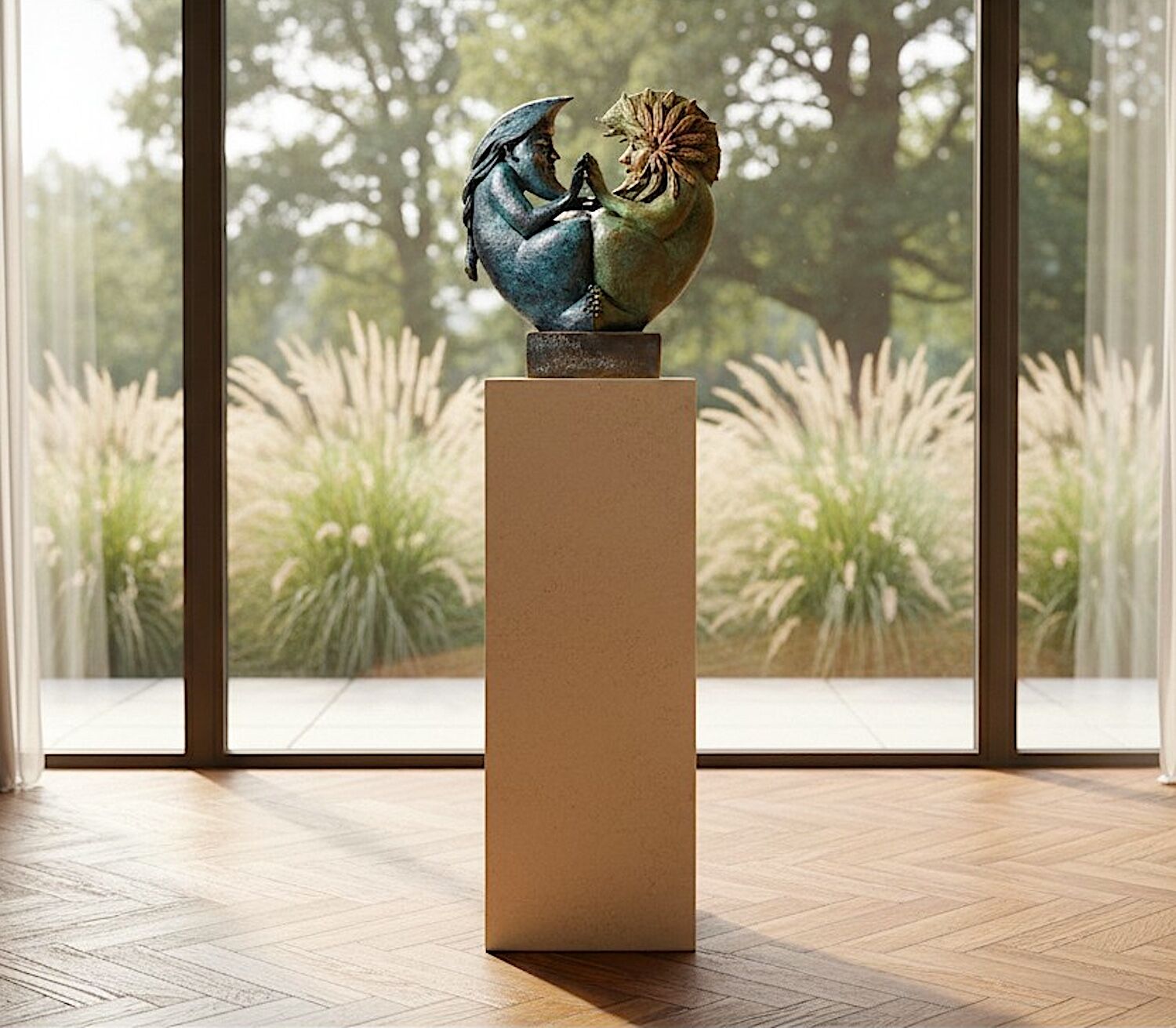 Bronzefigur SUN & MOON II (von Fidelma Massey)