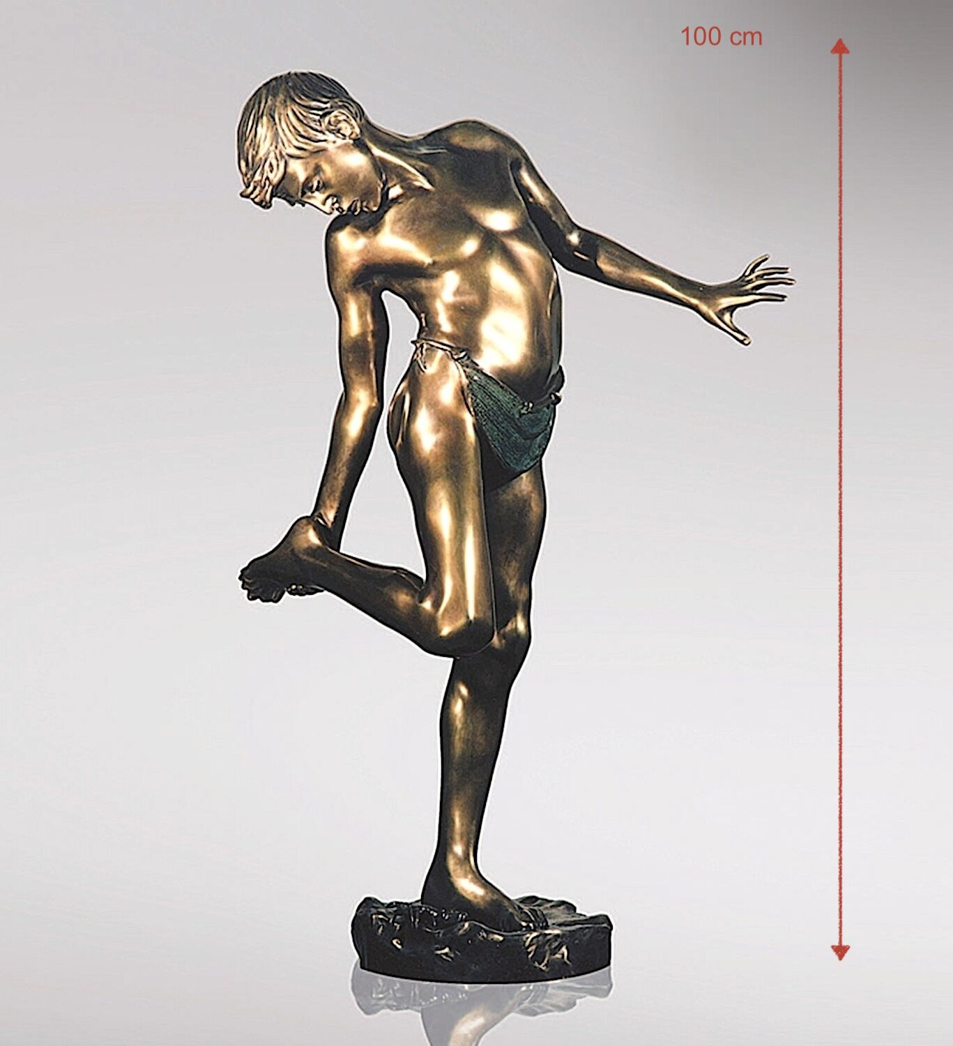 Bronzefigur JUNGE VON KRABBE GEBISSEN, Annibale De Lotto
