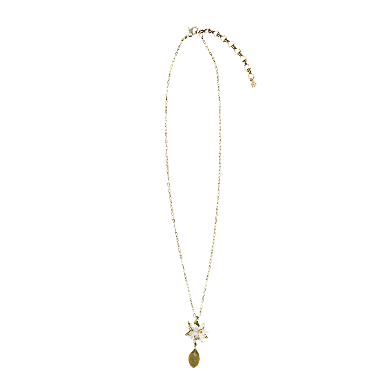 Bronzeschmuck ZITRONE Halskette mit Anhänger Blüte