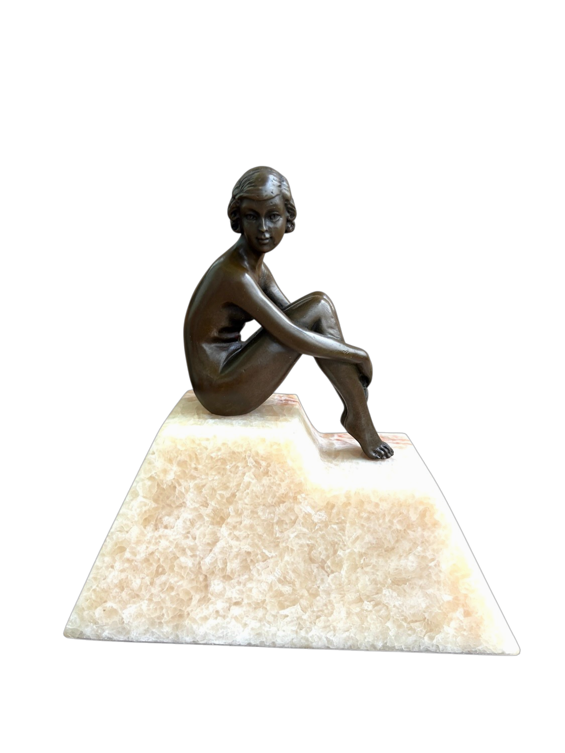 Bronzefigur LATIZIA auf Steinsockel, 19 cm