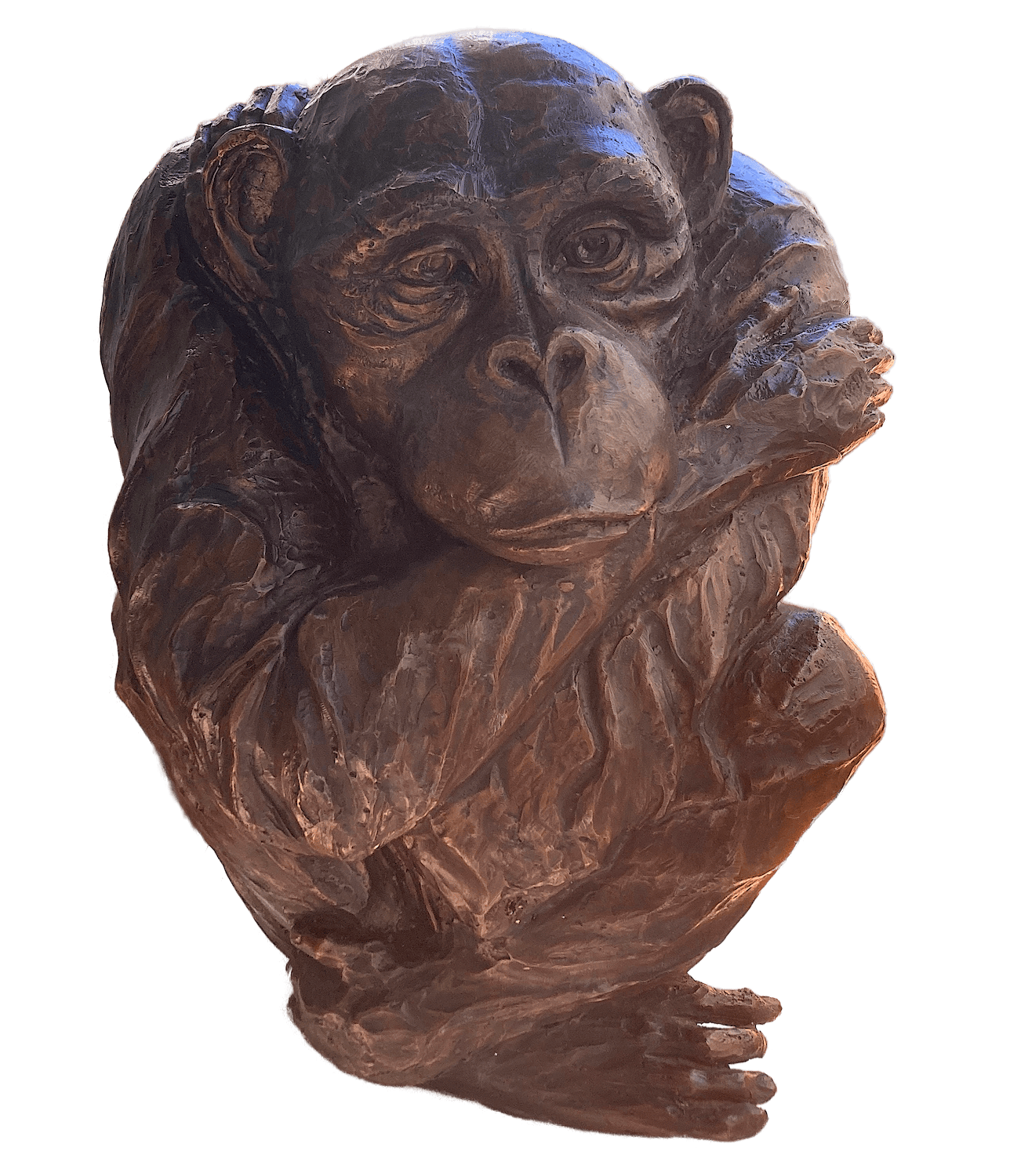 Bronzefigur Schimpanse Affe JAMES