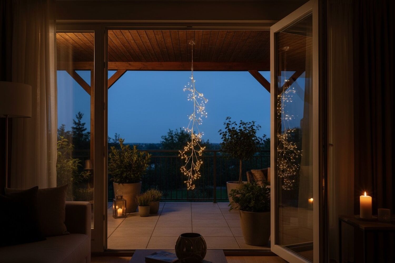 LED LICHTOBJEKT 280 Lichter, 150 cm, Cluster, Lichtzweig, weiß