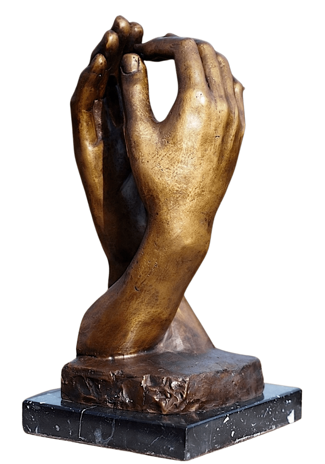Bronzefigur nach "Die Kathedrale" von A. Rodin