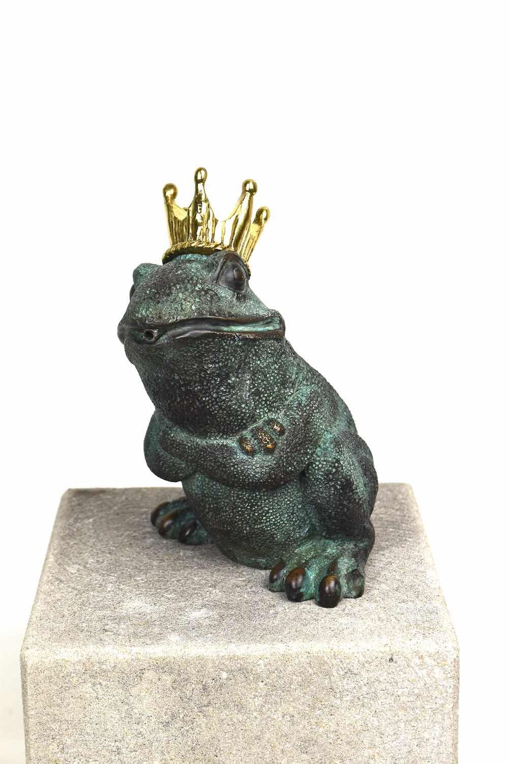 Bronzewasserspeier Froschkönig OSCAR, 20 cm