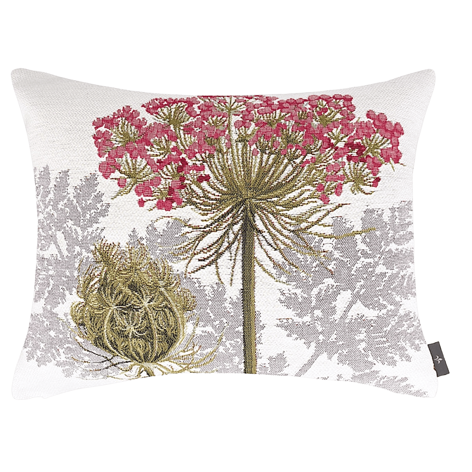 Gobelinkissenhülle Art de Lys WILDE MÖHRE, beige, rote Blüte schmal 38 x 48 cm