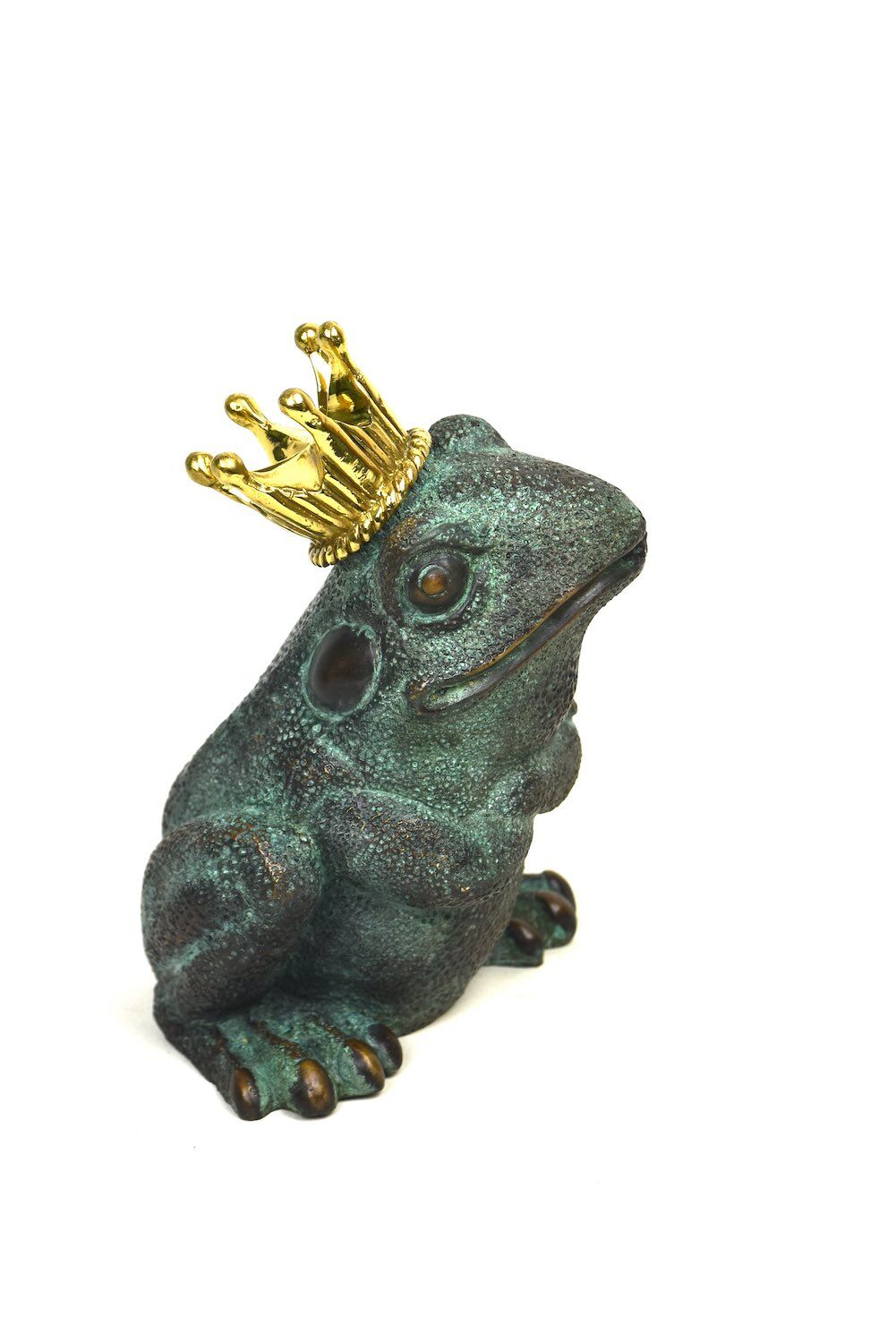 Bronzewasserspeier Froschkönig OSCAR, 20 cm
