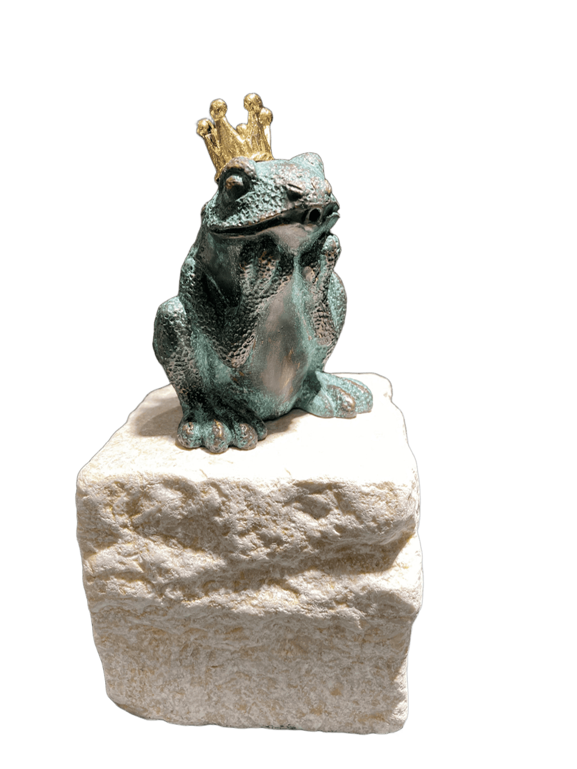 Bronzewasserspeier Froschkönig GERHARDT, 10 cm