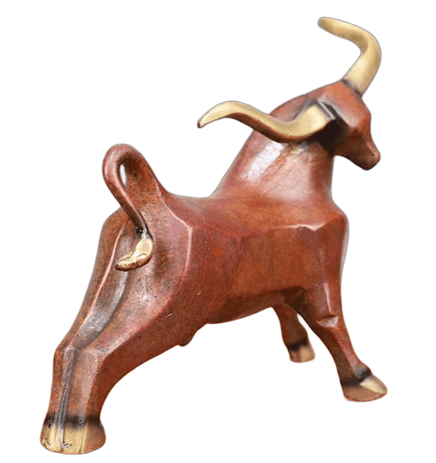 Bronzefigur Rind Stier Bulle LONGHORN, 21 cm