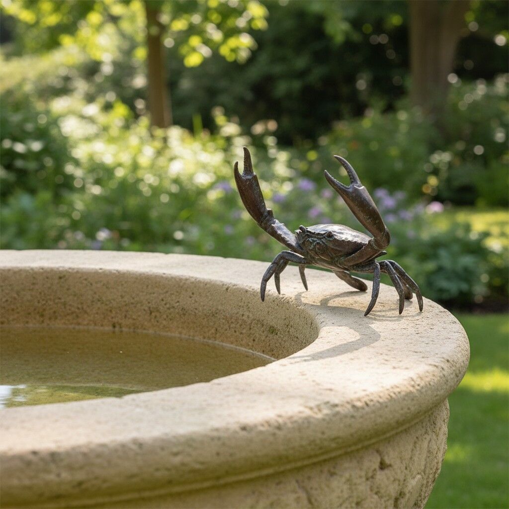Bronzefigur Krebs KRABBE, 19 cm