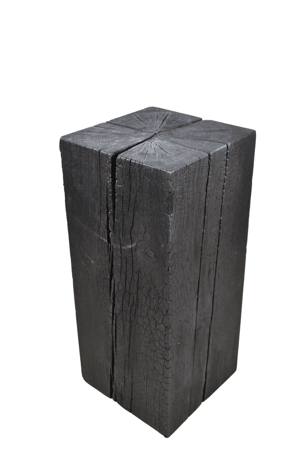 Podest PODIUM YAKISUGI, aus schwarzem Eichenholz, 40 cm