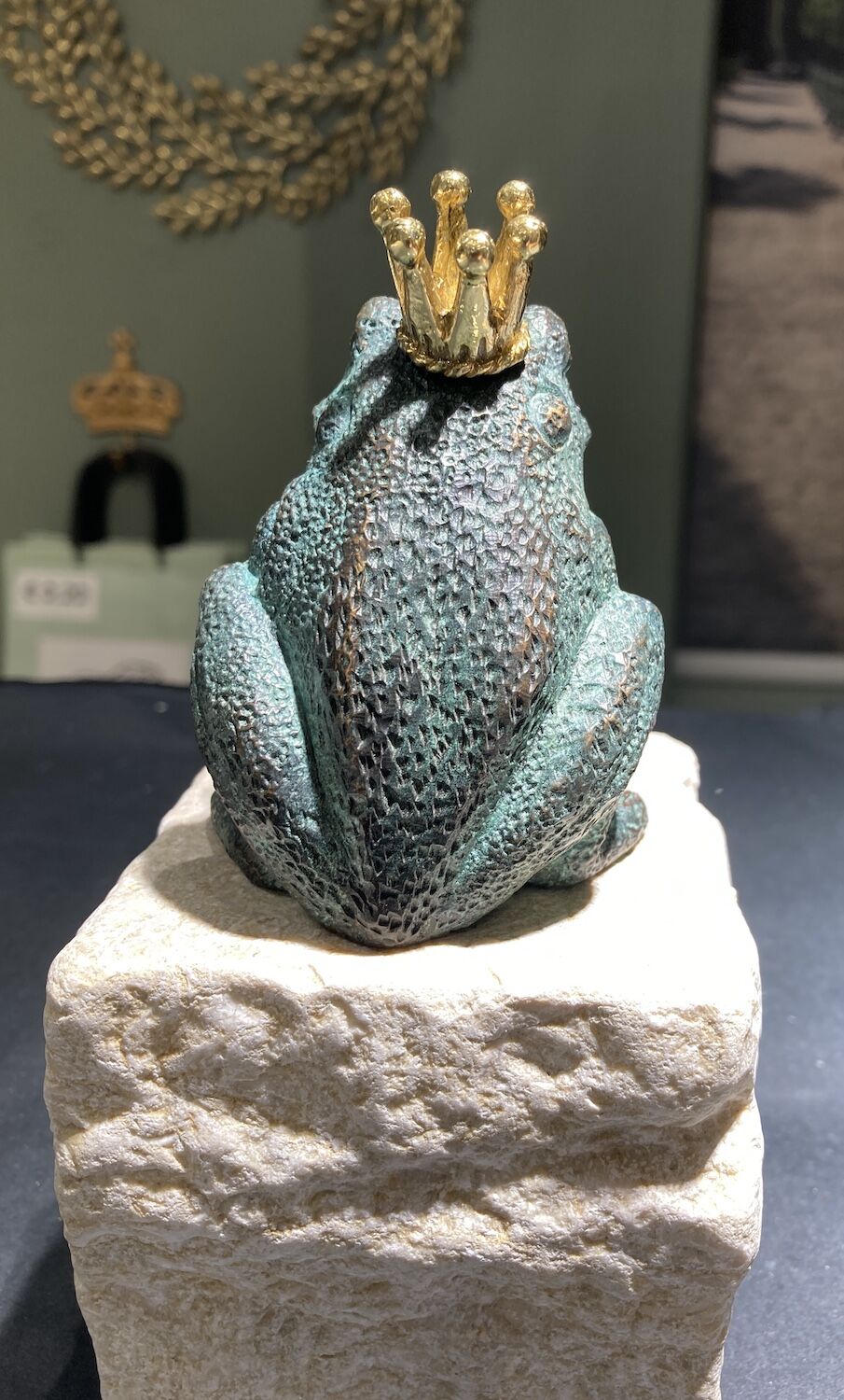 Bronzewasserspeier Froschkönig GERHARDT, 10 cm