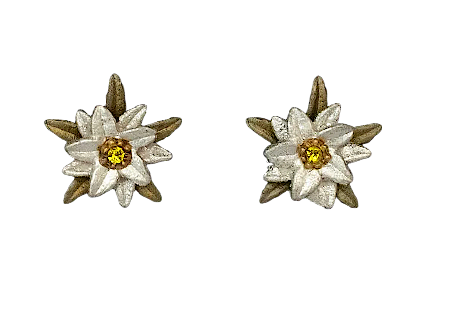 Bronzeschmuck EDELWEISS Ohrstecker