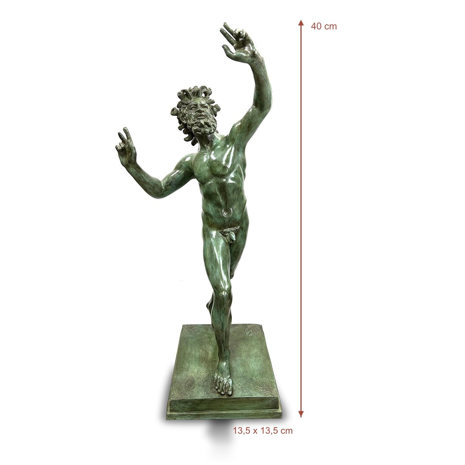 Bronzefigur TANZENDER FAUN, 40 cm