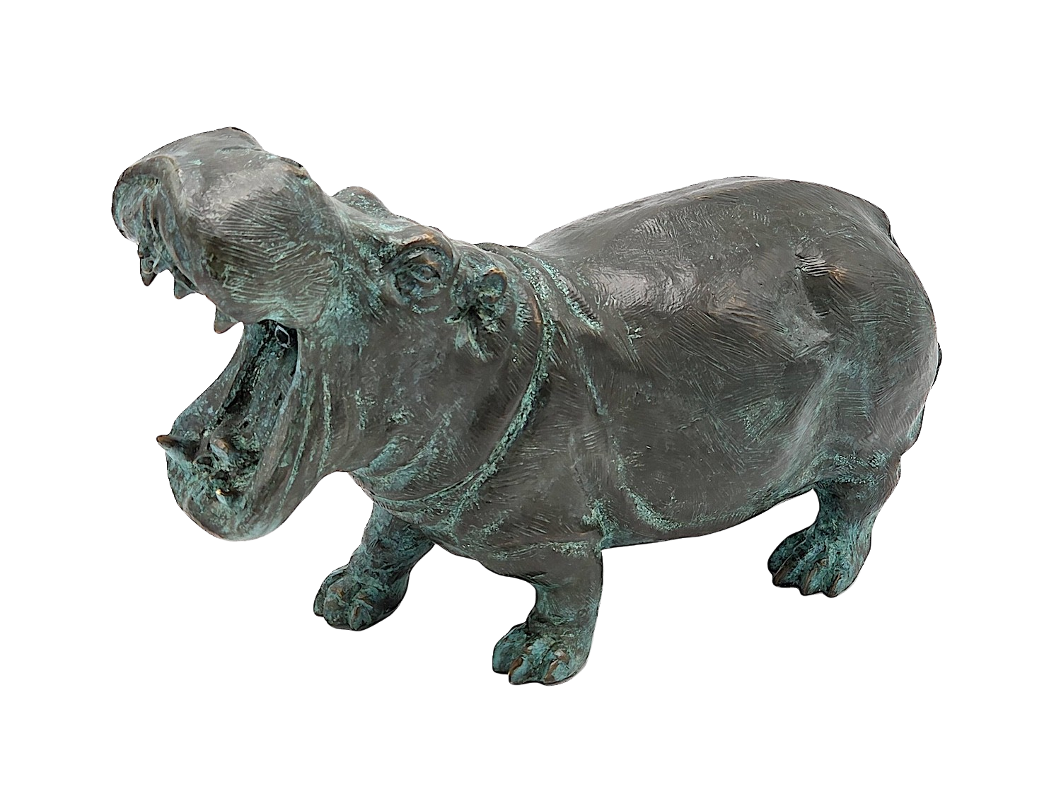 Bronzefigur FLUSSPFERD, Nilpferd TONNE