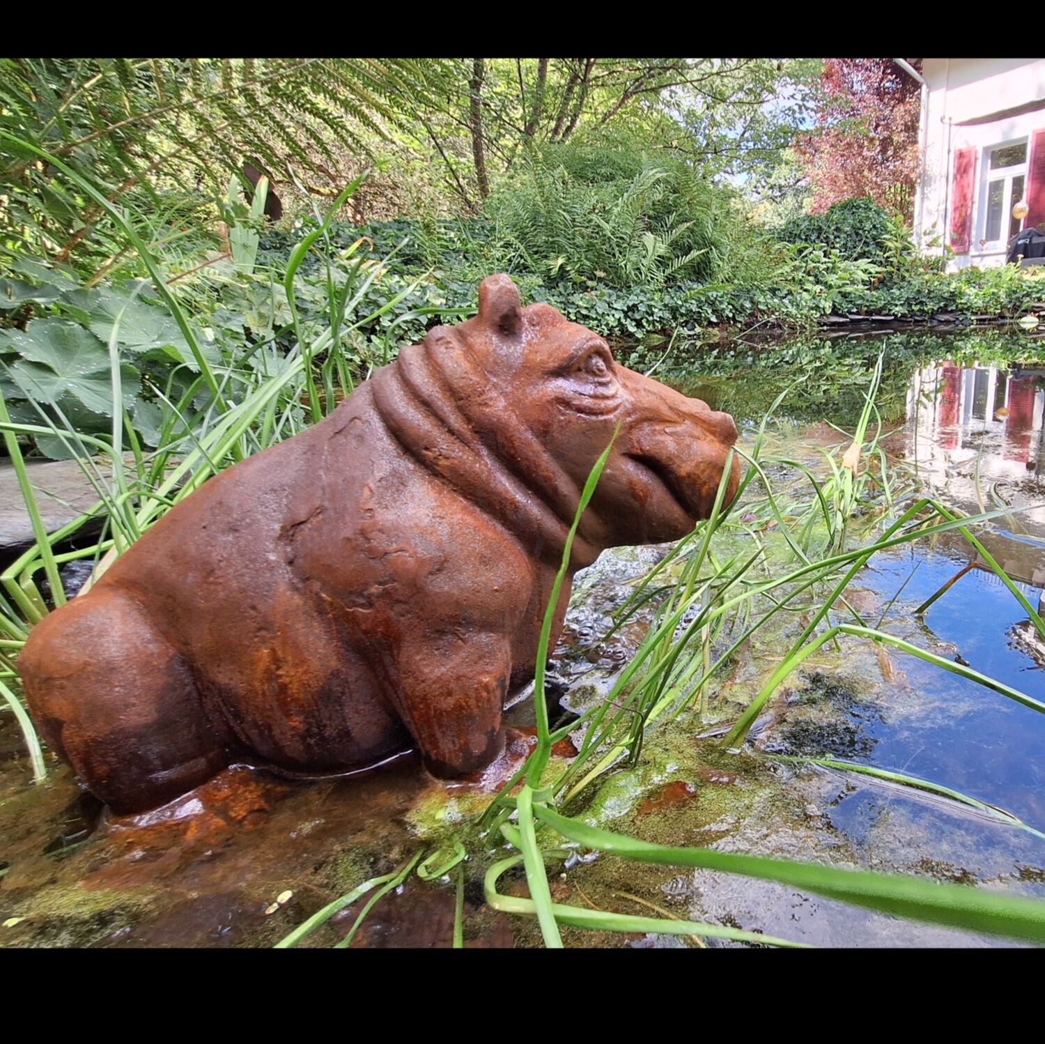 Gusseisen FLUSSPFERD, Nilpferd Hippo ERNESTO, 40 cm