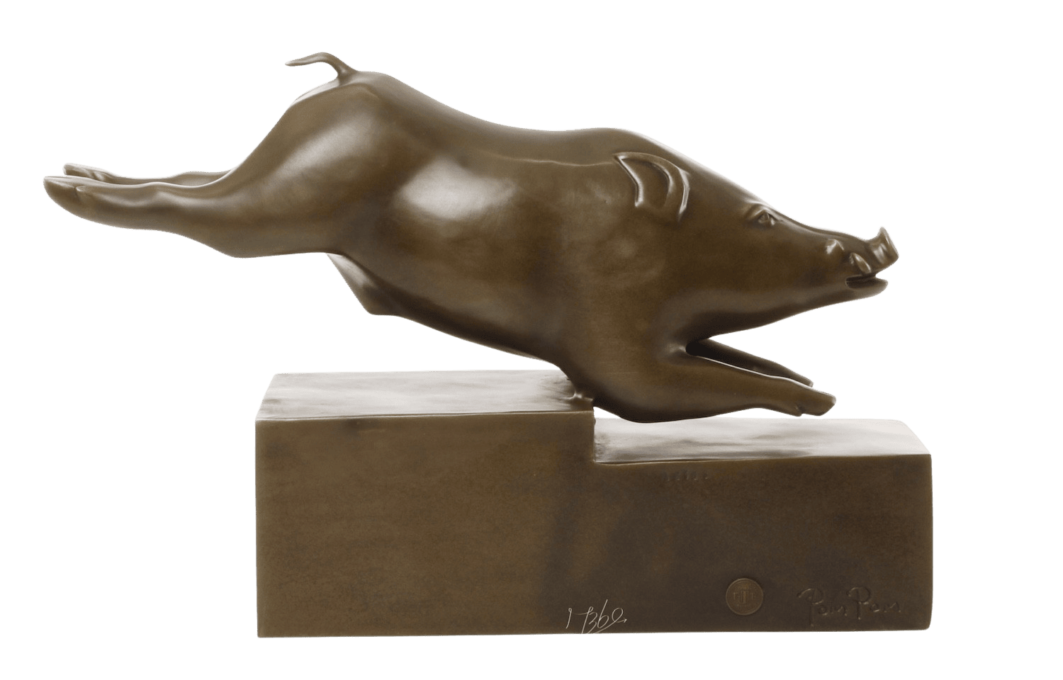 Bronzefigur Schwein SCHWEINS GALOPP, 35 cm