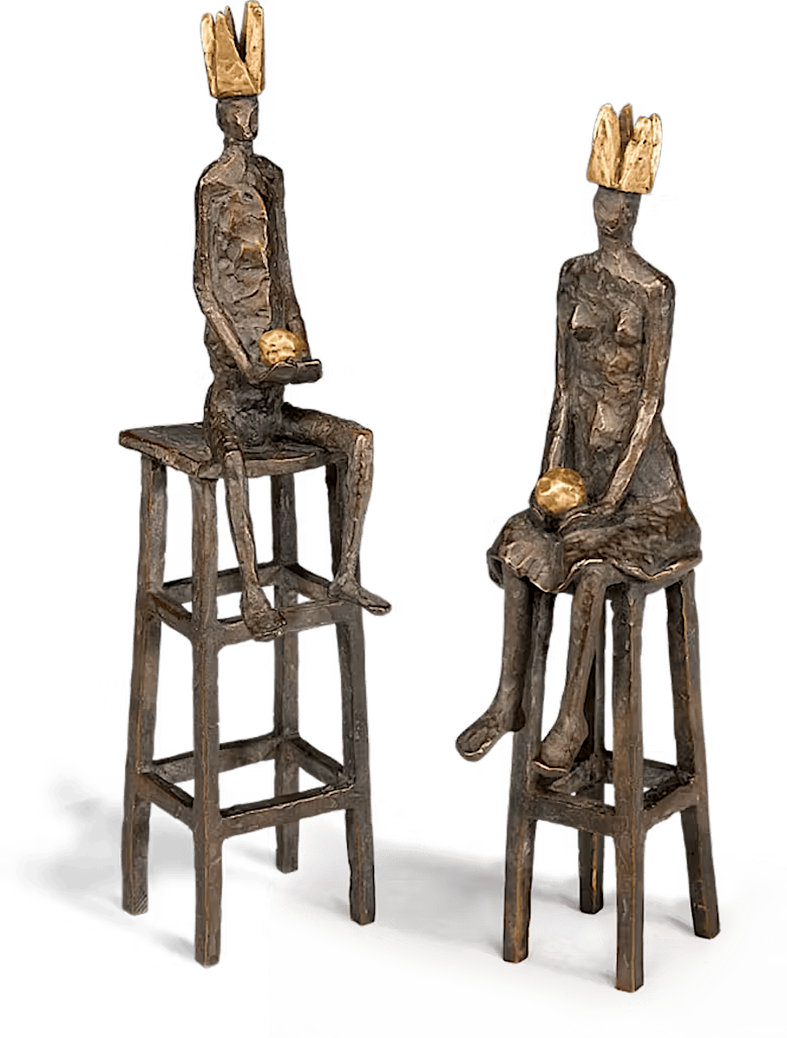 Bronzefiguren Set KLEINE KÖNIGIN und KLEINER KÖNIG (von Marianne Moster)