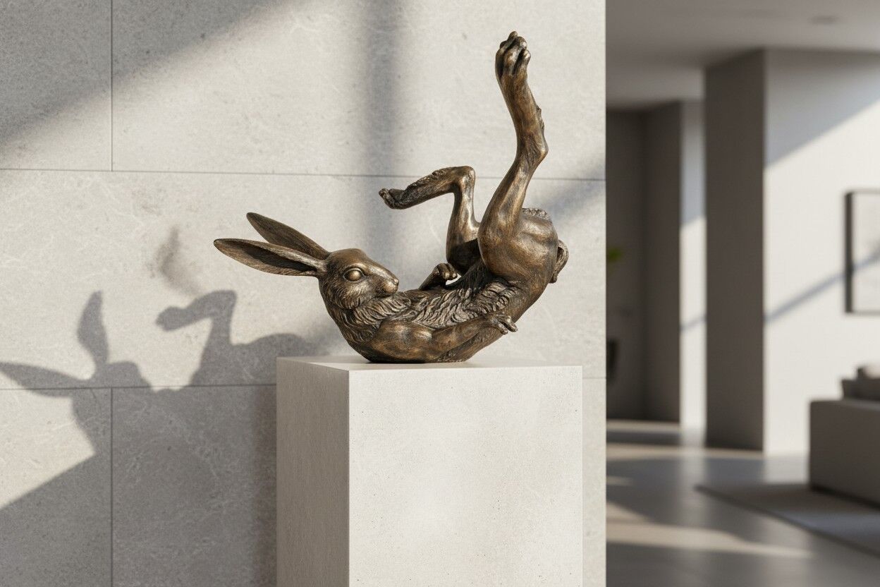 Bronzefigur Hase OSWIN, 45 cm