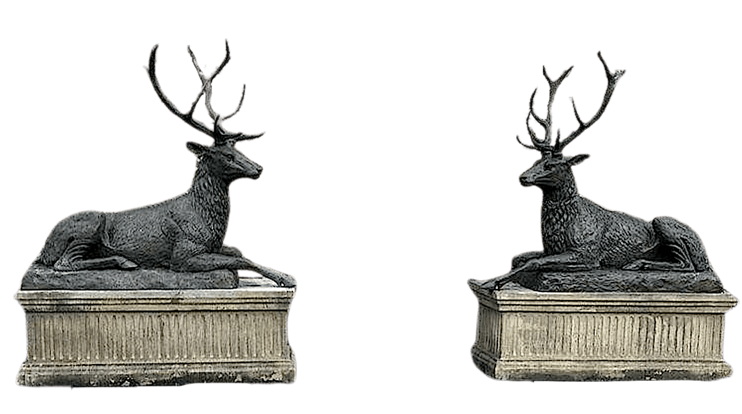 Bronzefiguren Hirsche CARL und CUNO