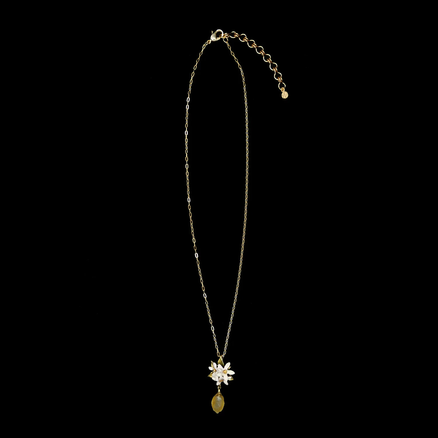 Bronzeschmuck ZITRONE Halskette mit Anhänger Blüte